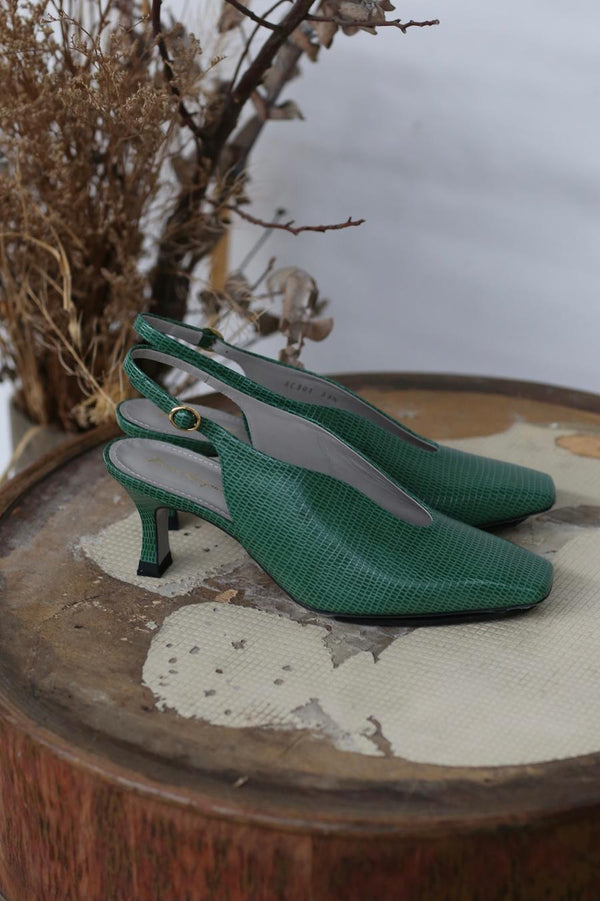 mame kurogouchi leather embossed heels MM22PS AC301